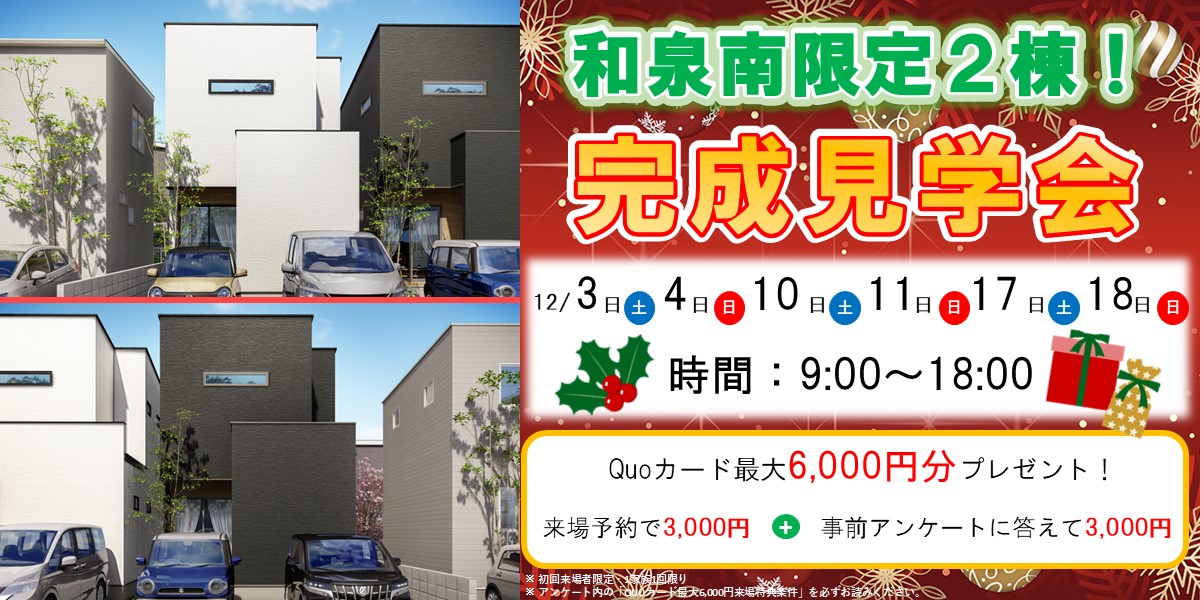 限定２棟！和泉南完成見学会🎄