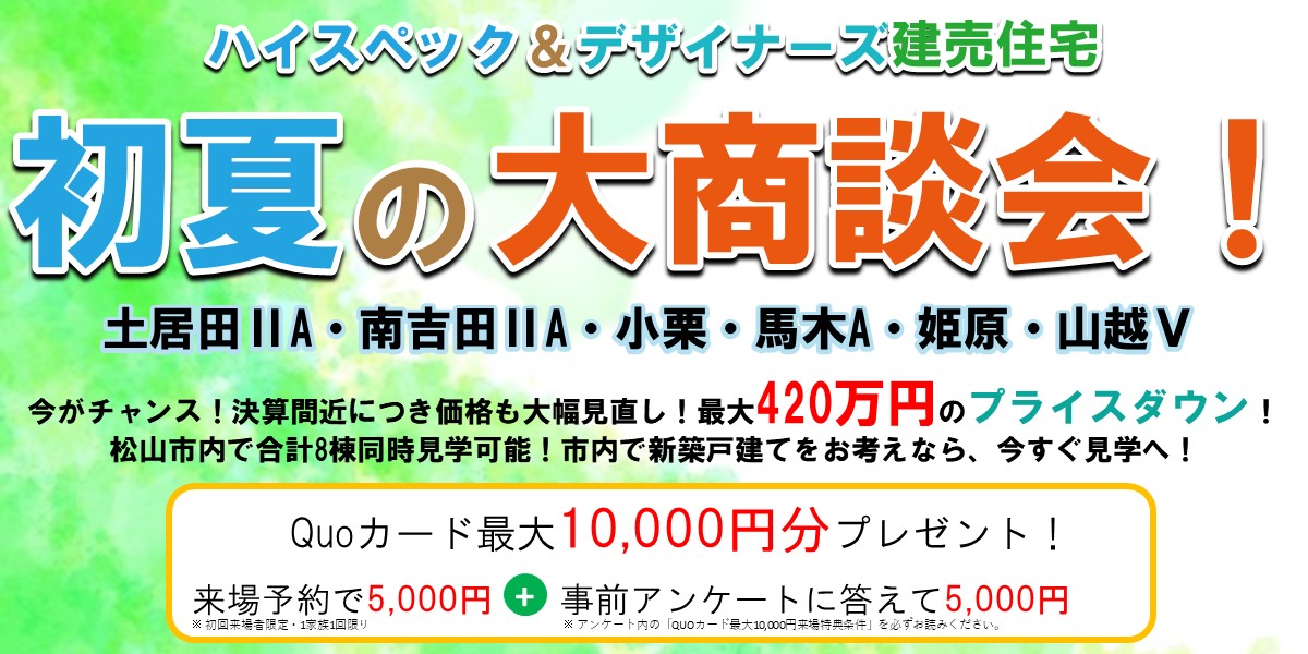 初夏の大商談会！【最大420万円プライスダウン！】